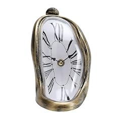 TIMEACT Melting Clock, Surrealist Distorted Table Clock, Roman Numeral Mantel Clock, Twisted Dali