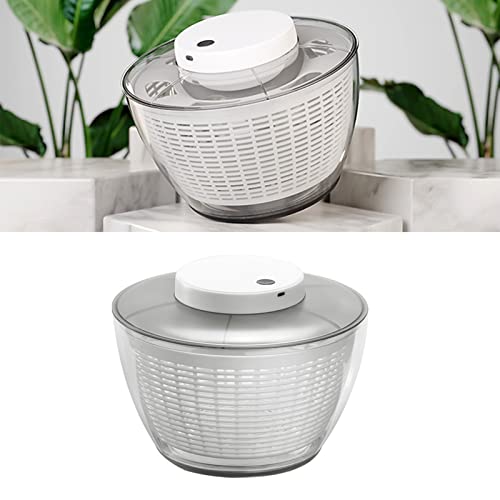 Centrifugadora de Salada, Máquina de Lavar Legumes Elétrica Recarregável para Cozinha, Secadora e Es