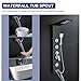 ROVATE LED Shower Panel Tower System with Rainfall Waterfall Shower, Black Shower Tower with Jets and Rainfall and Handheld, 5 in 1 Stainless Steel Shower Column High Pressure with Tub Spout