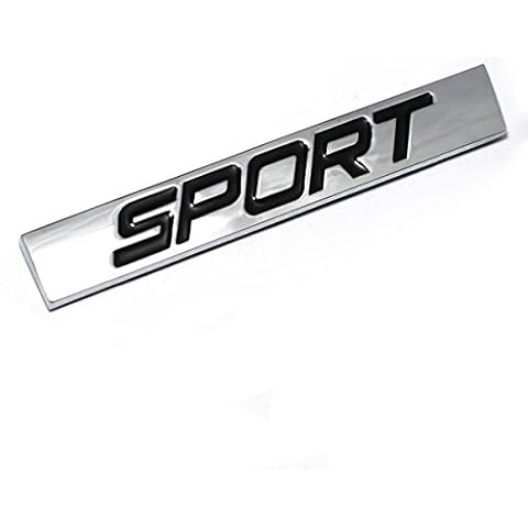 Dsycar 3D Metal SPORT Premium Car Side Fender Rear Trunk Emblem Badge Decals (Silver-Black) Cover
