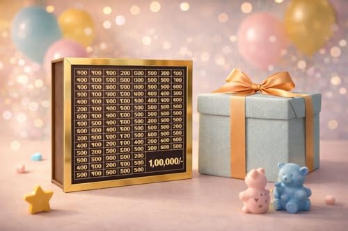 Image of Dr.MASHUR Wooden Money Saving Challenge Box with Printed Amount Board for Cash and Coin Collection, Reusable Saving Box for Kids and Adults (1lakh Money Box, 1, Count)