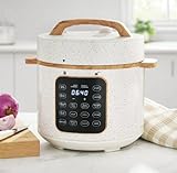 Stunning Pioneer Woman 6-Quart Electric Pressure Cooker with Touch Control Display – Linen Speckle Finish, Multi-Function Cooker for Fast and Easy Meals
