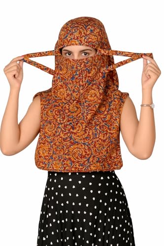 Image of Scarf Face Mask Head Neck Hair Bandana Cover Sun Protection Face Cover Smkoe Dust Safety Scarf Cum Mask For Women Girls Daily Use Face Scarf Mask