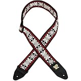 【正規品】 ERNIE BALL 4669 ギターストラップ JACQUARD STRAP BLACKJACK RED ジャカード・ストラップ ブラックジャック・レッド