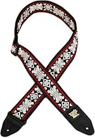 The world's number one polypro guitar strap is now available in an array of stylish jacquard patterns. Blackjack Red design. Adjustable length from 41 to 72 inches. Machine-stitched leather ends. Polypropylene webbing provides comfort and durability.