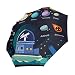 Télescope Étoile Planète Espace Parapluie Pliable Pliant à Ouverture Automatique Protection UV Parapluies Pliant Coupe-Vent pour Voyager Plage Femmes Enfants Homme Fille