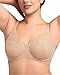 HSIA Minimizer Bra for Women - Full Coverage Seamless Lace Bra Plus Size Underwire Unlined Bra for Heavy Breast Light Beige