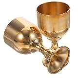 ELAYARD 2 piezas Copa de Licor Decorativa de Latón Vintage de Copas Retro para Bebidas Espirituosas Diseño Multipropósito para Hogar y Bar