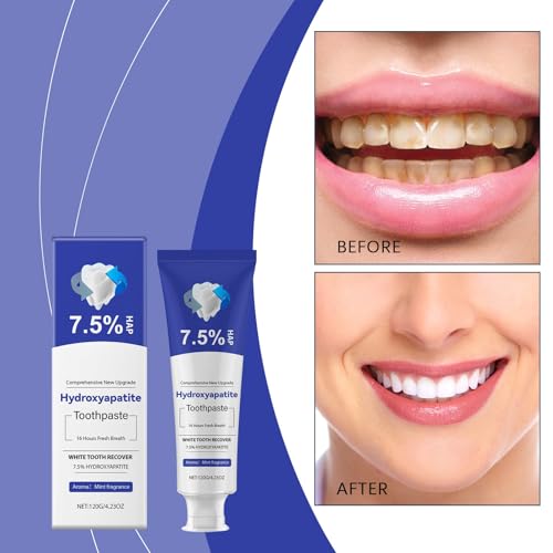 Hydroxyapatit Zahnpasta mit Vitamin C, Weißmachende Zahncreme für Zahnschmelz-Stärkung und Verfärbungsvorbeugung, Frischer Atem - 120g – Bild 6