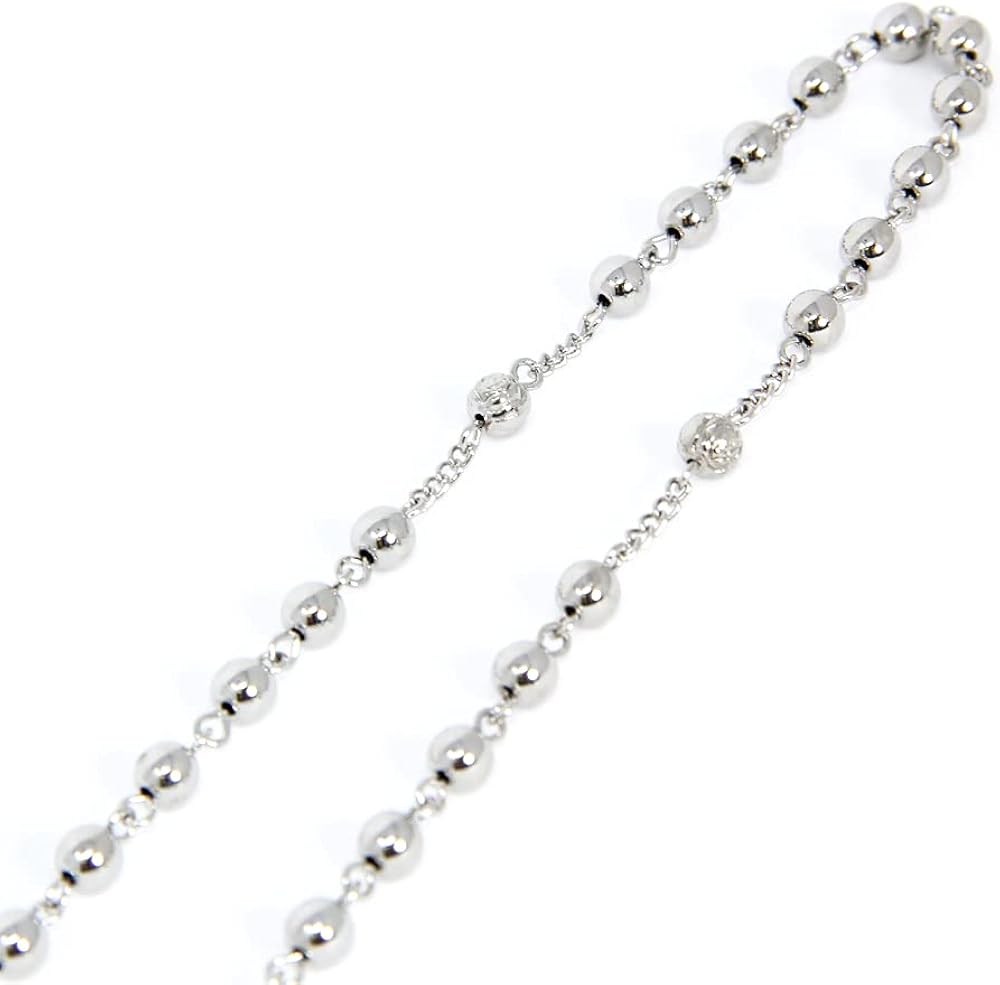 Miniatura 6 de SM Rosario de acero inoxidable oro plata 0118in-0315in CCB perlas cruz Y collar de 50 a 299in cadena para mujeres hombres 0236in 20 pulgadas 4 -