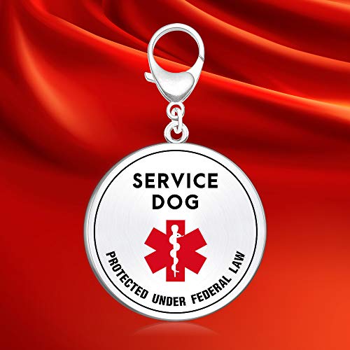 Service Dog ID Tag .999 inch for Small Breed- Hard Enamel Double Side Engraved Protected Under Federal Law with Medical Alert Symbol- Easily Attach to Dog Collar, Harness or Vest Strap Service Dog ID Tag .999 inch for Small Breed- Hard Enamel Double Side Engraved Protected Under Federal Law with Medical Alert Symbol- Easily Attach to Dog Collar, Harness or Vest Strap