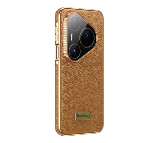 Coque Huawei Pura 80 Ultra en cuir marron idéale pour le bureau et le quotidien