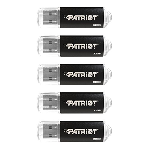 Patriot Memory 32GB Pulse Series USB 2.0 Flash Drive - 5 Pack - Black (PSF32GXPPB5PK)