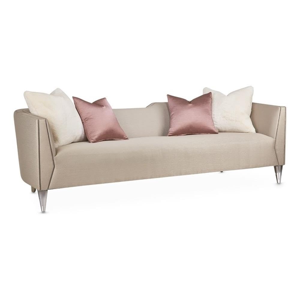 MICHAEL AMINI Linea Sofa - Metallic/Silver Mist