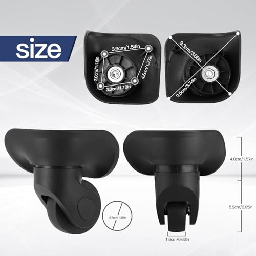 Rolki do walizek, kółka obrotowe, koła zapasowe, uniwersalne kółka do walizki, 2 szt., 1 para