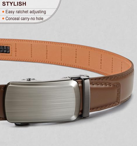 Image of Men's Belt,Bulliant Leather Adjustable Belt for Men Dress Casual 1 3 /8,Trim to Fit