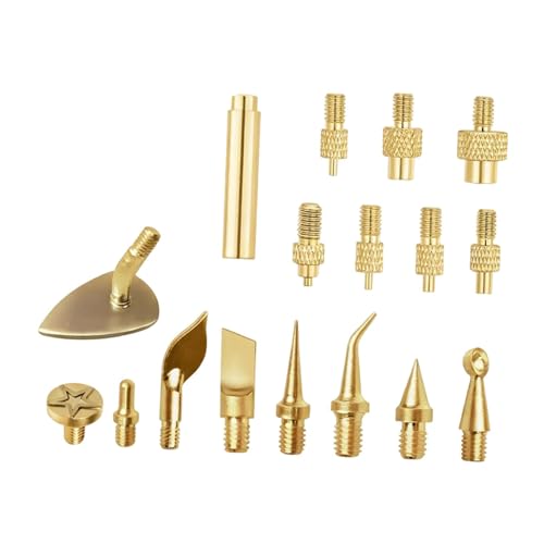 RoaQinFo Kit de 17 Herramientas de Alisado para, Puntas de Soldador de Latón, Accesorios para Impresión 3D, Herramienta de Inserción para Acabado