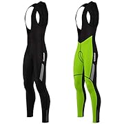 Zimco Men Cycling Bib Tight Windproof Thermal Bicycle Bib Pant Padded (M, Neon Green)