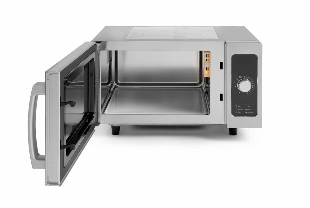 HENDI Forno a microonde, controllo elettromeccanico con con manopola rotatoria, 25L, diametro max piatti 320mm, 1000W, 230V, 511x432x(H)311mm, acciaio inox