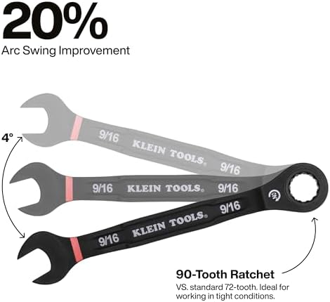 Klein Tools 69408G 래칫 콤비네이션 렌치 세트, SAE, 8피스 — 사진 3