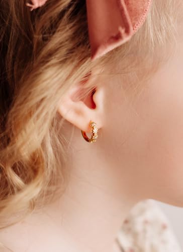 Image of Cherished Moments Hoop Earrings, .925 Sterling Silver or 14k Gold-Plated