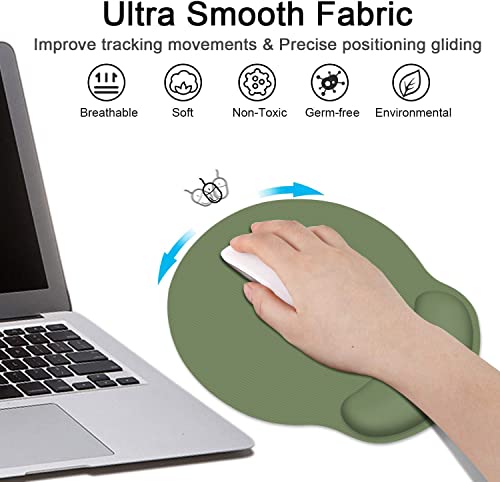 Green Mouse Pad Ergonomic Mouse Pad With Wrist Support Non-Slip Rubber Base Mousepad For Home Office Gaming Working Computers Laptop Easy Typing & Pain Relief #TOP5