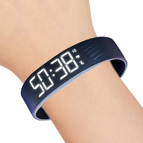 Befeixue Réveil Vibrant De Poignet - Montre-Bracelet Étanche avec Affichage LED Silencieux,Montre Réveil Vibrante Étanche Silencieuse avec Affichage LED,pour Adultes Adolescents Maison Bureau Chambre