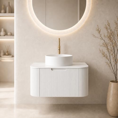 Waully 30" Floating Bathroom Vanity with Sink, Wall Mounted, Matte White