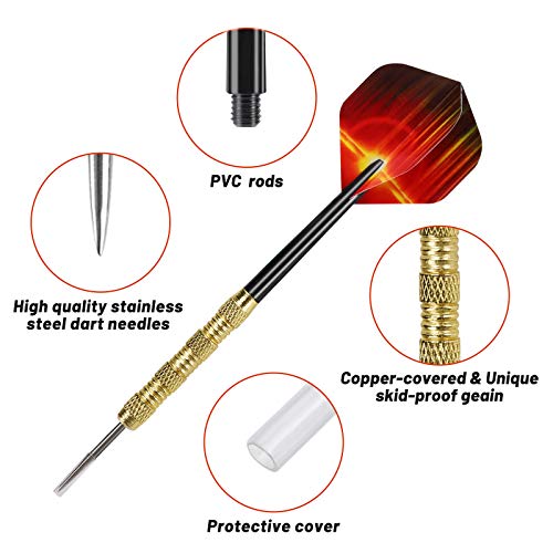 Image of Accmor Metal Tip Darts, Steel Tip Darts, 14 Grams Professional Metal Darts, Darts Metal Tip Set, Metal Darts for Dartboard