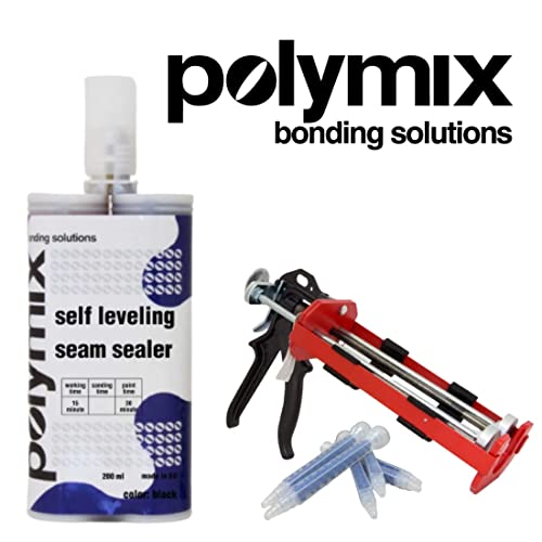 Image of Polymix High Build Seam Sealer 200ml Cartridge & Two Application Mixing Nozzles (Beige)