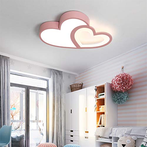 Lampe de chambre d'enfants à intensité variable avec télécommande, plafonnier cœur - 5
