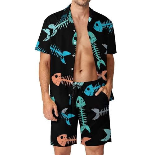 Chemise Hawaïenne Hommes arête de poisson colorée pour vos soirées plage et barbecues d'été