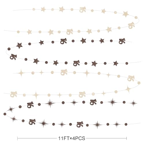 Image of Champagne Gold Brown 16th Birthday Decorations Number 16 Circle Dot Star Garland Streamer Banner Backdrop for Girls Boys Sweet Sixteen Cheers to 16 Years Old Happy 16th Birthday Party Supplies