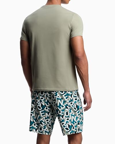 Emporio Armani Men's Bold Logo Printed Cotton Pajama Short and Tee Set3