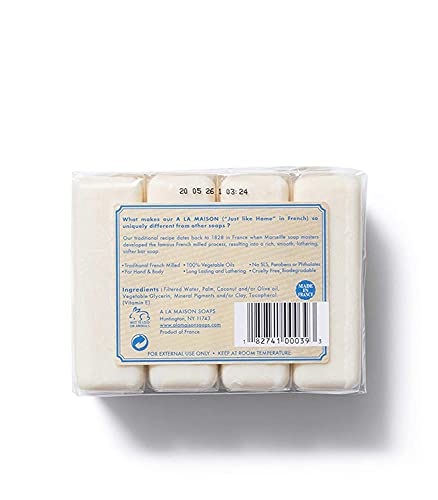 A La Maison Hypoallergenic Unscented Bar Soap - Triple French Milled Natural Moisturizing Hand Soap Bar (4 Bars Of Soap, 3.5 Oz) #TOP2