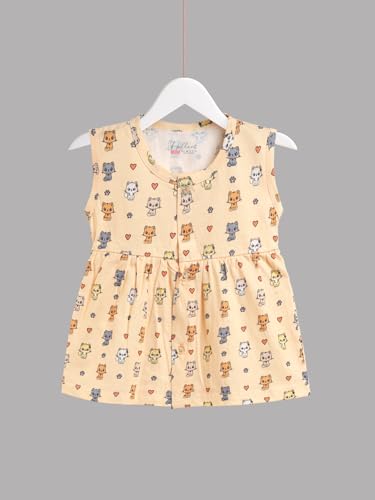 Image of HELLCAT 100% Cotton Baby Frock Dress for Girls - Pack of 3, Soft & Trendy, Sleeveless