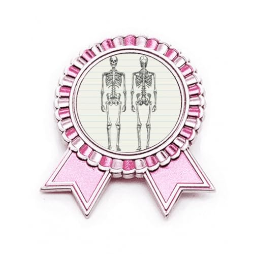 Broche squelette en métal rose M pour égayer une blouse médicale triste