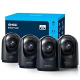GNCC 2K Telecamera WiFi Interno 2.4/5GHz Visione Notturna Nero(Pack da 4)