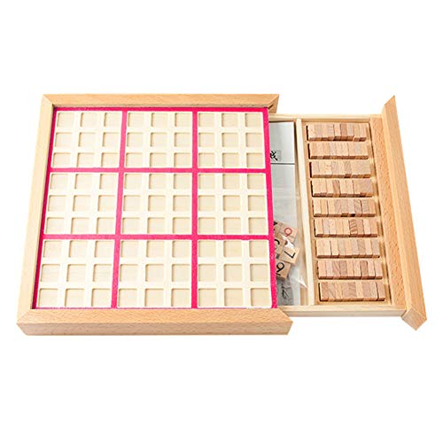 Jogo de Sudoku de madeira Jogo de Sudoku de madeira Jogo com gaveta Math Teaser Math Desktop Toys