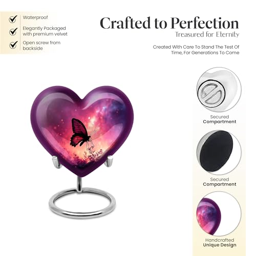 Image of Butterfly Urn Decorative Small Urn for Human Ashes Adult Male 3 Inch 2 Qty | Keepsake Funeral Urns for Mom & Dad Cremation Urns for Women