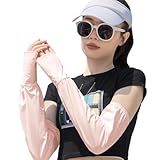 [MEPOKI] アームカバー レディース 夏 UV腕カバー【新登場・サイズ調整可能アームカバー】【UPF50+・UVカット・ひんやり接触冷感】アームスリーブ さらっとした着用感 腕や手を日焼けから守る アームウォーマー シンプルなデザイン (ピンク)