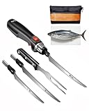 iKoffy SliceMaster Cordless Electric Fillet Knife, 45W High-Torque Motor, 9.3' & 11.1' Titanium-Coated Blades, Waterproof Rechargeable Electric Carving Knife, Type-C Charge, Safety Lock
