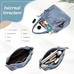 Damen Handtasche PU Leder Henkeltasche Shopper Tasche Vintage Weiches Umhängetasche Schultertasche Frauen Frauen für Büro Täglich - Schwarz – Bild 3
