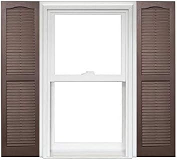 Homeside Open Louver Vinyl Shutters 1 Pair 14-1/2in. x 55in. - 022 Chocolate - Premium Exterior Vinyl | Classic Slatted Design | Fade-Resistant Color-Through | Easy Installation | Made in USA