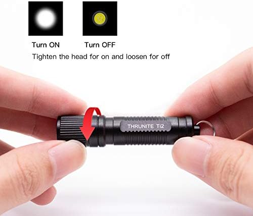 ThruNite Ti2 Keychain LED Torch Light, Mini Flashlight Powered by a AAA Battery (not Included), Pocket Light - Black