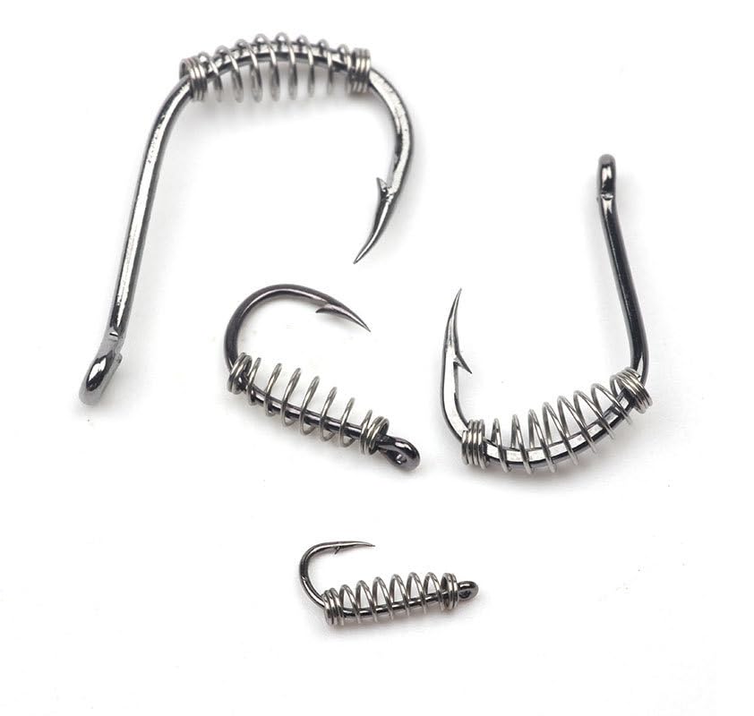 KTGCOZS Pack of 30 Fishing Hooks Baiting Dough Stainless Barded Fish Spring Tackle 6-14 Size (6# 30pcs)