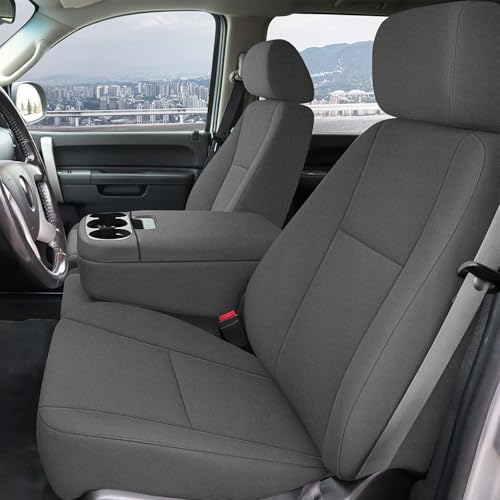Image of Seat Covers Replacement for 2007-2013 Chevy Silverado /GMC Sierra | 1500 /2500HD, Front Neoprene Fabric Seat Replacement