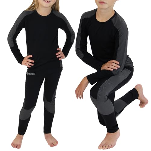 T-Shirt Thermique Fille Manches Longues - 95% Coton - Col Montant - Pour Automne/Hiver - Taille 2-12 Ans