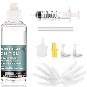IUBEST 100 ml printkop reinigingsset, printkopreiniger, sproeikopreiniger voor het reinigen van alle printkopprinters Epson, Canon, Brother, HP, Lexmark, Kodak en Samsung