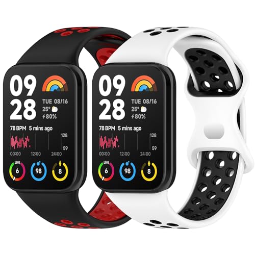 BDIG 2 Piezas Correa Compatible con Xiaomi Mi Band 8 Pro/Redmi Watch 4, Pulseras Deportiva de Silicona Suave de Bicolor Xiaomi Mi Band 9 Pro